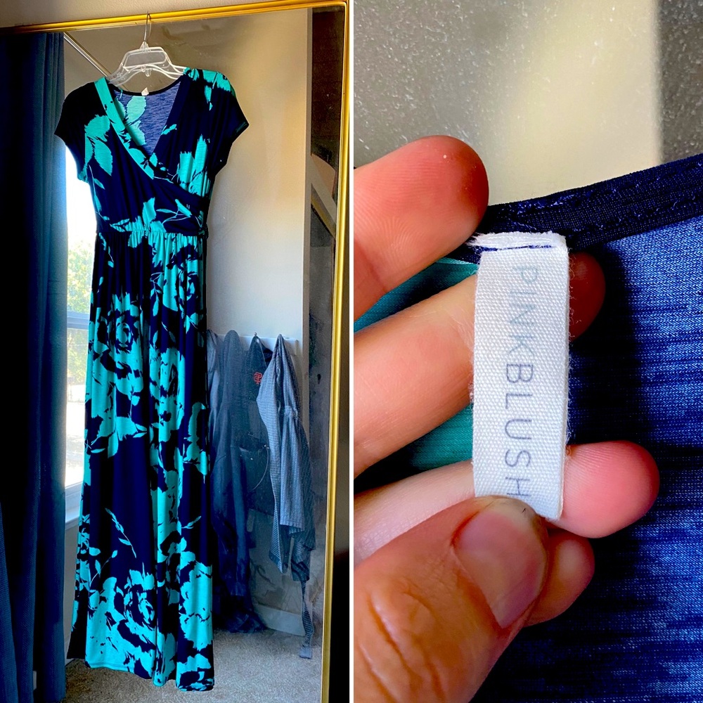 Pink Blush Maternity Printed Maxi Wrap Dress